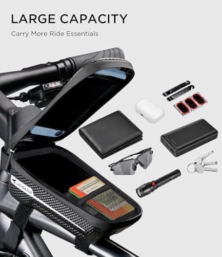 whale fall Bike Phone Holder Waterproof, 3D EVA Hard Shell, Bike Frame Bag — view 5