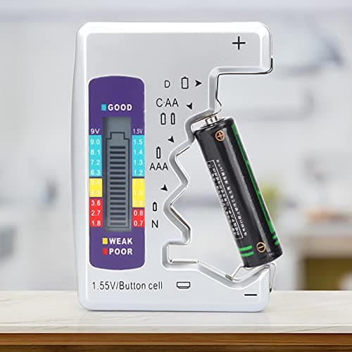 Jeffergarden Universal Battery Capacity Detector Tool with LCD Screen Multi-Level Slots for AA AAA 9V Rechargeable Batteries Portable Battery Tester for Home Office Travel — view 3