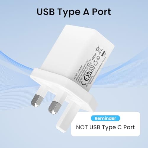 UKCA Certified 4PCS 5V 2A USB Portable Charger, AC DC Adapter Universal Travel USB-A Wall Plug for Phones, Tablets, Bluetooth Speakers, Smart Watches, MP3 Players, Headphones, and More-White — view 2