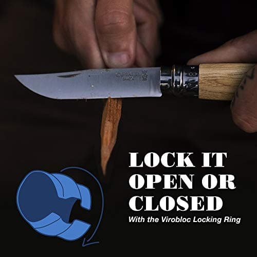 Opinel No.8 VRI Oak Handle Lock Knife - Brown — view 4