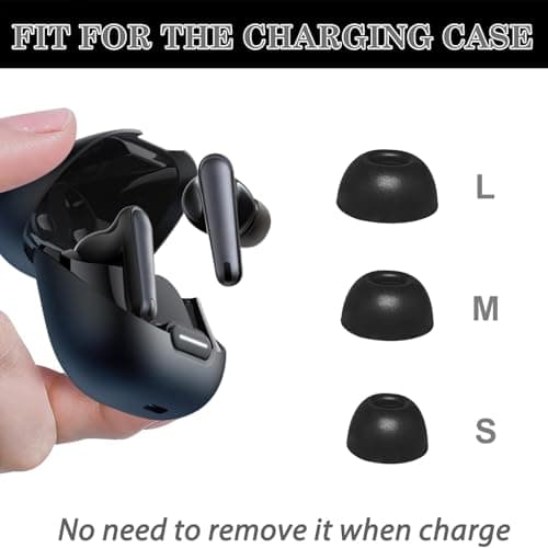 Aiivioll 6 Pairs Liberty 4 NC Ear Tips Compatible with Soundcore Liberty 4NC Replacement S/M/L 3 Size Soft Rubber Silicone Flexible Eartips Earplug Gel Skin Cover Fit in Case Accessories - Black — view 3