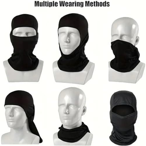 Camouflage Balaclava Mask Lightweight Breathable Camo Hood Snood Airsoft Military Army Hat Head Full Face Neck Cover Sheisty (UK, Alpha, S, L, Woodland Camouflage - Dark) — view 3