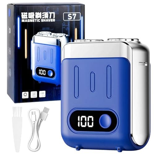 Mini Mens Shavers Electric Cordless Rechargeable, Travel Razor, Mens Razors for Shaving, Wet & Dry Head Shavers, Beard Trimmer (Blue)