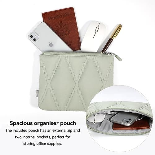 Voova Puffy Laptop Sleeve Case for 14 to 15 Inch Laptops, Mint Green — view 4
