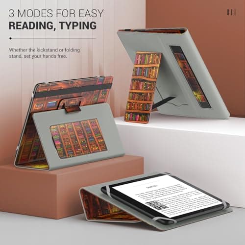 Moko Universal Case for 6-7 inch eReaders & Tablets, Retro Library — view 2