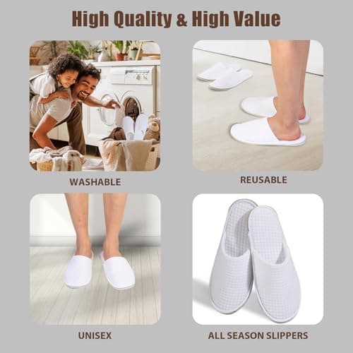 Anmerl Disposable Guest Slippers - Non-Slip Washable Hotel Shoes — view 6
