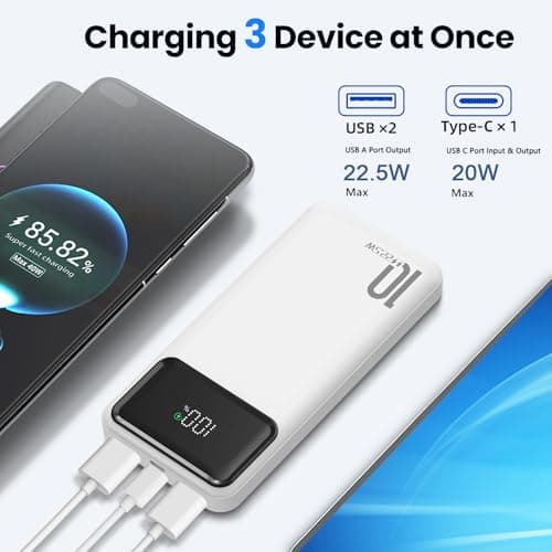 Power Bank 10000mAh, 5V/2.4A Dual USB A Fast Charging Portable Charger, Slim Lightweight External Battery Pack for iPhone 14 13 12 11 iPads Android and More — view 6