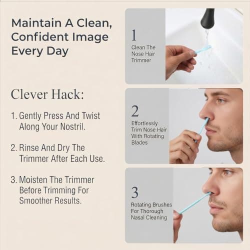 Hpmjz 12 Pcs Manual Nasal Hair Trimmers Double Sided Nose Trimmer — view 3