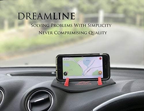 DreamLine Products Car Phone Holder Dashboard Mat - Limited Edition, for all Vehicles, Cell Phones GPS (Black/Red) — view 2