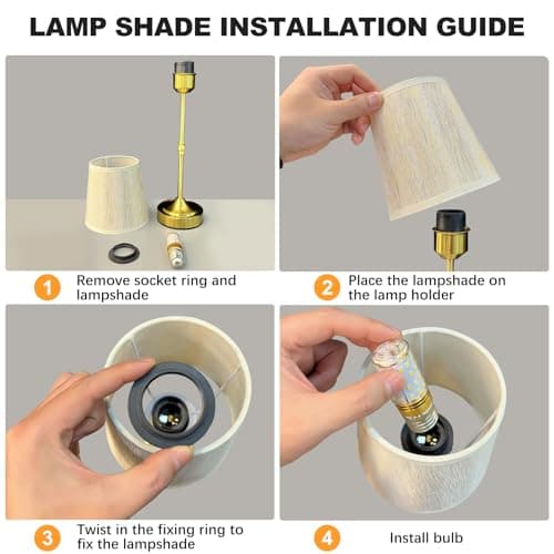 Rechargeable Cordless Table Lamp, Dimmable LED Portable Gold Bedside Light — view 5