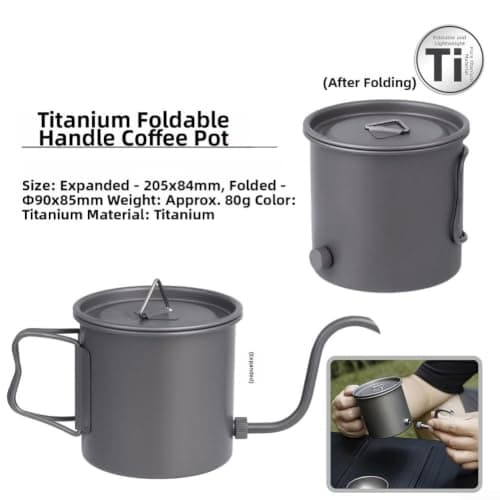 Lightweight Pure Titanium Tea Set for Camping Hiking(Coffee Pot) — view 3