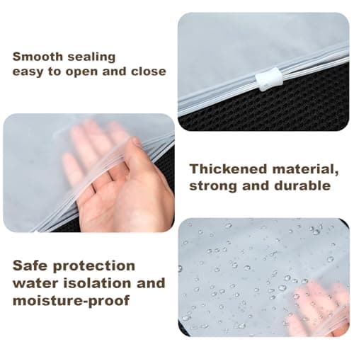 KINETOX 40PCS Reusable Ziplock Bags Large 20 x 30 cm Frosted Waterproof Plastic Clothes Bags Hospital Bag Organiser Pouches Zip Lock Travel Bag for Wardrobe Cosmetics Shoes Suitcase Organiser — view 5