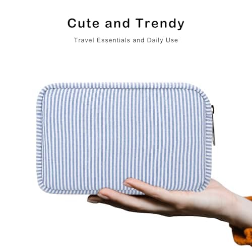 JINSI Travel Makeup Bag for Women Stripe Cosmetic Organizer Toiletry Bag — view 5