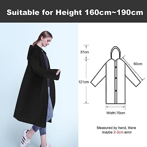 Vicloon Portable Raincoat, 2 Pack Rain Poncho Adult Waterproof with Hoods and Sleeves, Reusable Rain Resistant Poncho for Camping, Emergency Situations, Travel — view 2