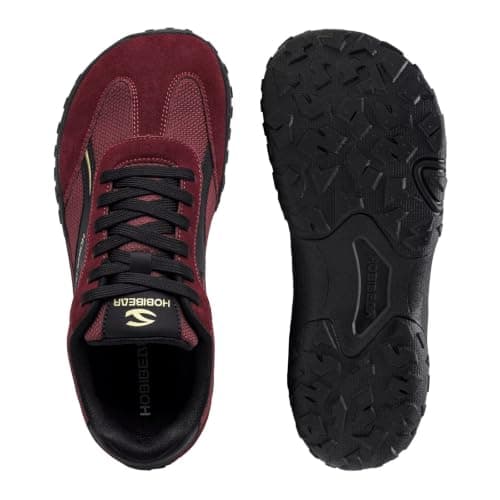 HOBIBEAR Barefoot Wide Toe Shoes for Men Women Zero Drop Minimalist Lightweight Casual Walking Trainers(Red,UK 7.5) — view 3