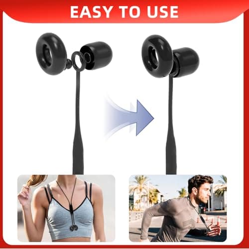 Magnetic Silicone Earplug Lanyard, Tug-Resistant Safety Cord for Secure Fit During Sports and Activities (Black, 24.6 Inches) — view 4