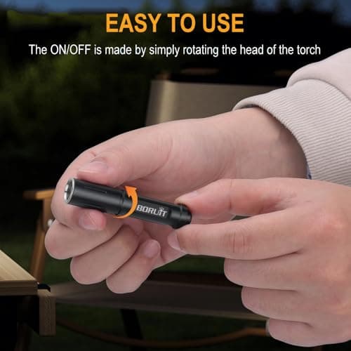 BORUIT RJ11 LED Small Battery Torch 120 lumens, AAA Battery Powered — view 4