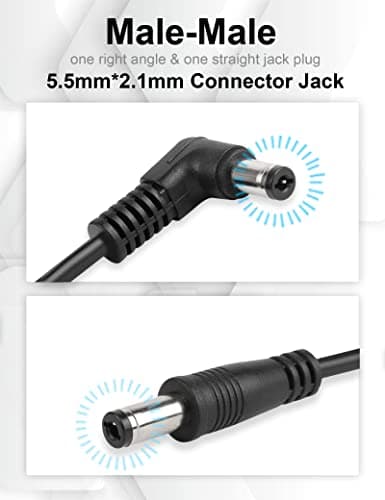 Mr.Power Guitar Effect Pedal DC Cable 5.5 x 2.1mm Power Lead/Cord, Male to Male 24AWG Connector Plug Wire Adapter (16 inch, 8 Pack) — view 2