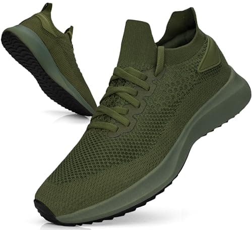 Giniros Men Trainers Slip On Sneakers Gym Walking Tennis Sport Green 9UK