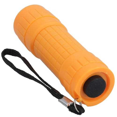 9 LED Orange Torch Light Mini Flashlight Camping Hiking Rubber Case — view 3