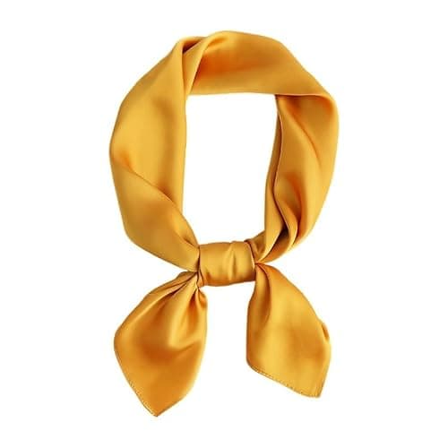 Generisch Scarf 70 x 70 cm Scarves Band Neckerchief Women's Polka Scarf, yellow, One size
