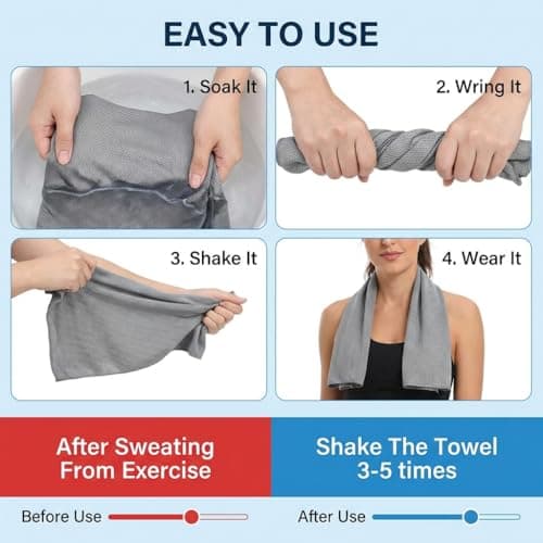 Cooling Towel 2 Pack 100x30cm Microfiber Gym Towel Purple Light Grey — view 3