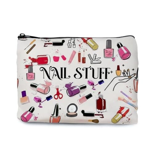 1PCS Nail Polish Organiser Bag Canvas Large Capacity 9x7in Portable Storage Case for Women Girls Manicurist DIY Travel Nail Accessories