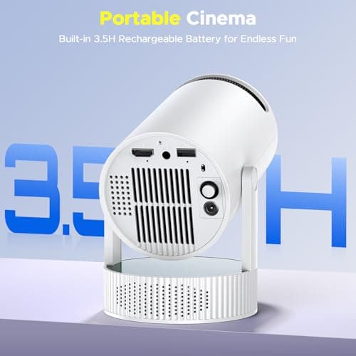 Battery Powered Projector, Mini 4K Projectors with WiFi 6 and Bluetooth 5.2, 220° Rotatable Stand Auto Keystone, Android 11 Smart Portable Projector for Bedroom Home Cinema Outdoor Camping — view 2