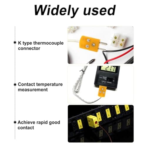 Ciieeo 15sets Thermocouple K Type Connector Plugs Male Female Cable Adapters K Type Thermocouple Adapter for Precise Temperature Measurement Cable — view 4