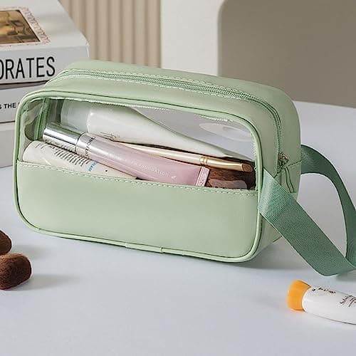 FIYUK Toiletry Travel Wash Bag Waterproof Portable Traveling Accessories Organizer for Women and Men, Green — view 3
