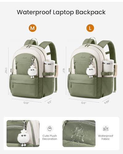 LOVEVOOK 17 Inch Laptop Backpack for Women, Waterproof School Work Bag — view 6