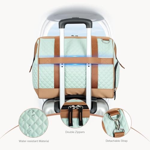 Lekesky Weekend Overnight Bags for Women - 33l Top Large Opening Travel Duffles Bag, Holdall Bag for Airlines with Shoes Compartment (Olive Green,42 * 33 * 24cm) — view 5