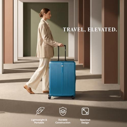 LUGG AirGlide 24 Inch Lightweight Travel Suitcase - Hard Shell Polycarbonate Protection, TSA Approved Lock, Scratch & Water Resistant, Smooth 360° Spinner Wheels & Detachable Interior (66x45.5x27cm) — view 2
