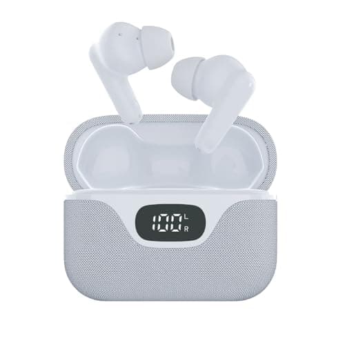 groov e Flex Buds True Wireless Earbuds - White - with Active Noise Cancelling, Fabric Charging Case, Clear Calls, Touch Control, Supports Voice Assistants — view 2