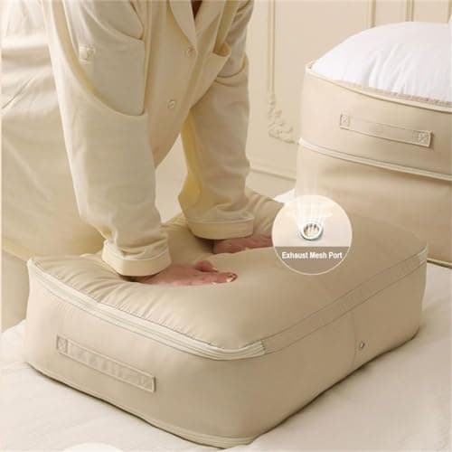 Ultra Space Saving Self Compression Organizer, Compression Duvet Storage Bag Large Capacity, Compression Storage Bags For Clothes, Heavy Duty Moving Bags, Storage Tote (Blue, L+XL) — view 4