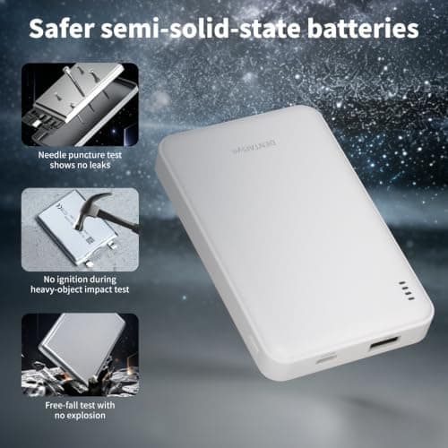 Semi solid power bank 20w10000 mAh-ompact power bank with fast charging support, featuring 1 USB-C port and 1 USB-A port; a mini portable power bank ideal for travelling — view 3