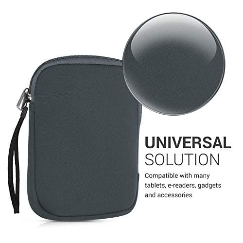 kwmobile Neoprene e-Reader Pouch Size 6" eReader - Universal eBook Sleeve Case with Zipper - Grey — view 4