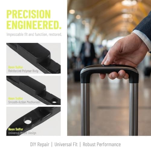 VERDANVERSE Plastic Suitcase Handle Grip Replacement with Internal Telescopic Handle Locking Mechanism, Black Luggage Repair Hardware for Effortless Repair and Universal Compatibility, — view 3