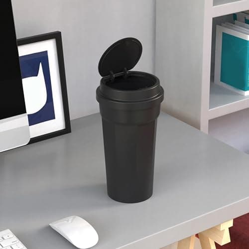 Car Trash Can Cup Holder - Portable Garbage Bin For Vehicle, Multi-Function Organizer | Spill Proof Waste Container, Compact Travel Accessory, Mini Interior Trash Holder, Auto Storage With Lid — view 3
