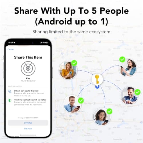 Air Tracker Tag 4-Pack: Tracker Item Finder For Google Find Hub or Apple Find My APP, 120dB Alarm Volume, Replaceable Battery, IP68, For Locate Keys, Luggage, Handbags, Wallets, Includes Lanyard. — view 6