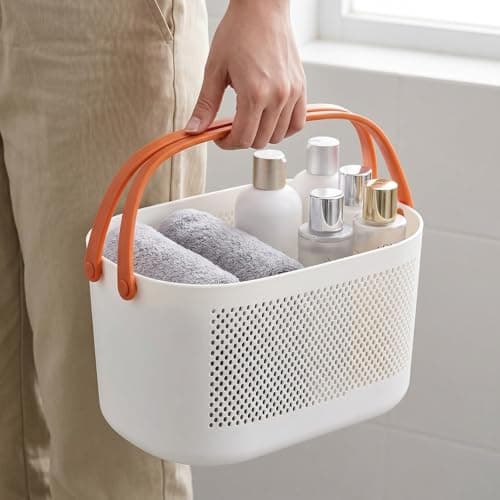 AVLA 4 Pack Portable Shower Caddy Basket, Plastic Storage Organizer Baskets with Handles, Caddy Drainage Organizer Bin, Dorm Shower Basket for Bathroom, Kitchen, Closet, Bedroom, College, Gym, Camp — view 4