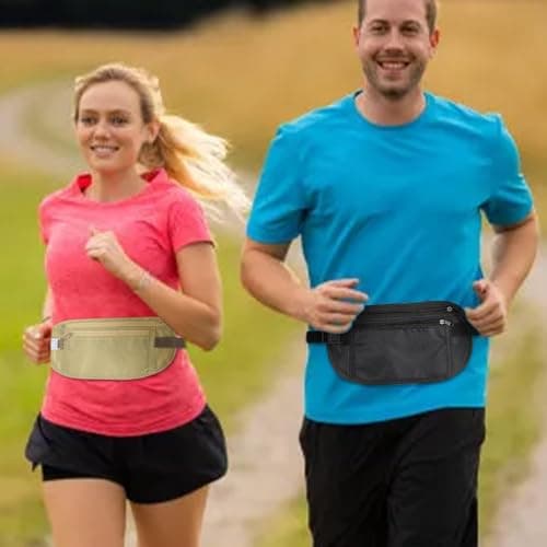 2-Pack Hidden Anti-Theft Money Belts for Travel, Waterproof and Adjustable Concealed Pouch for Men and Women, Secure and Stylish Travel Money Belt for Running, Hiking, and Dog Walking — view 4
