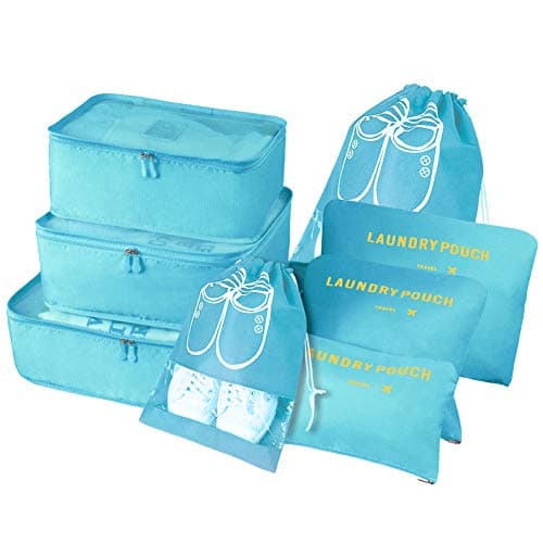 Vicloon Multifunction Packing Cubes - 8 PCS Organizer Packing Bags for Suitcase, Luggage Packing Organizers with Shoe Bag, Travel Storage Accessories