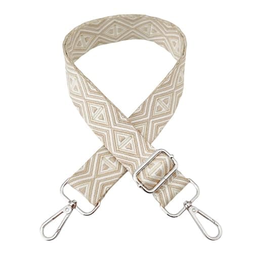 Shoulder Strap for Bags Adjustable Handbags Straps Replacement Wide 3.8 cm with Silver Buckle Bag Straps for Women Crossbody Handbags Accessory, Beige, M5 — view 2