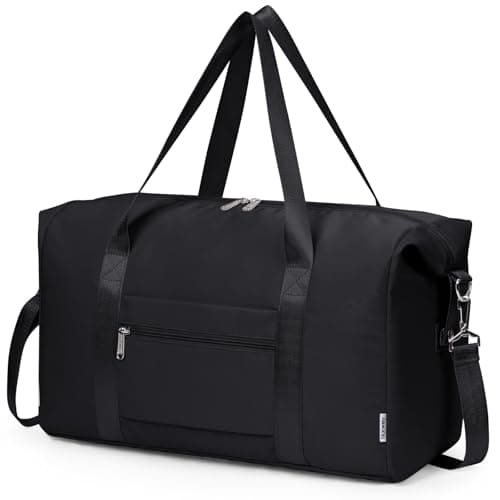 Narwey for Easyjet Cabin Bag 45x36x20 New Easyjet Underseat Foldable Hospital Bag Weekend Overnight Bags for Women Travel Duffel Carry on Luggage for Men 25L (Black)