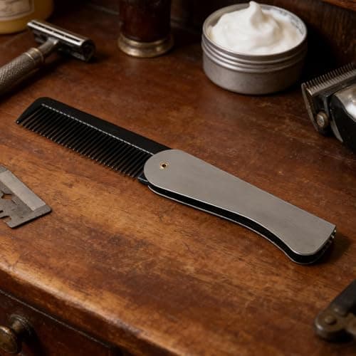 Pocket Mini Small Beard Comb, Gift Ready Options, Stainless Steel, Pocket Teeth Comb, Trimmers Clippers And Body Groomers, Slim Structure, For Home Office Vacation — view 4