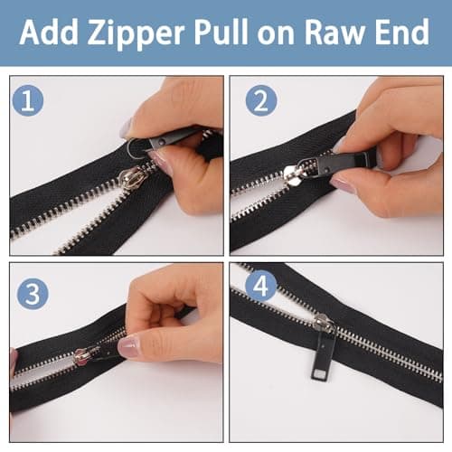 Deoward Zipper Pull Replacement Metal Zipper Handle Mend Tab Repair (6 PCS) — view 6
