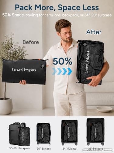 travel inspira Vacuum Bags for Travel, TPU Compression Bag, Vacuum Seal Bag — view 2