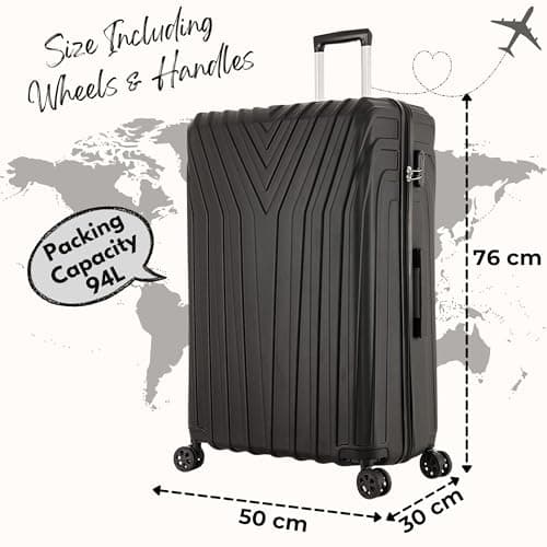 DK Luggage 28" Large Suitcase DK101 Hard Shell ABS 4 Wheel Spinner Black101 — view 2