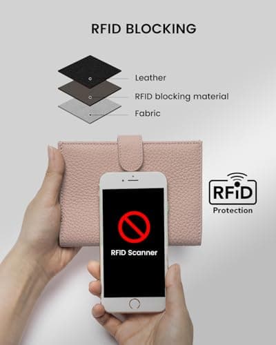 Karmiir RFID Passport Holder Travel Wallet for Women, Leather Passport Cover Wallet with Card Holders SIM Slots,Zippered Coins Pocket and Cash Slot Slim Compact Travel Wallet, Light Pink, S, Fashion — view 4